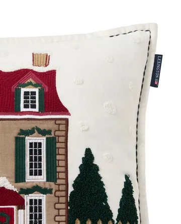 House ekologisk sammetsbomull kuddfodral 50x50 cm - White-multi - Lexington
