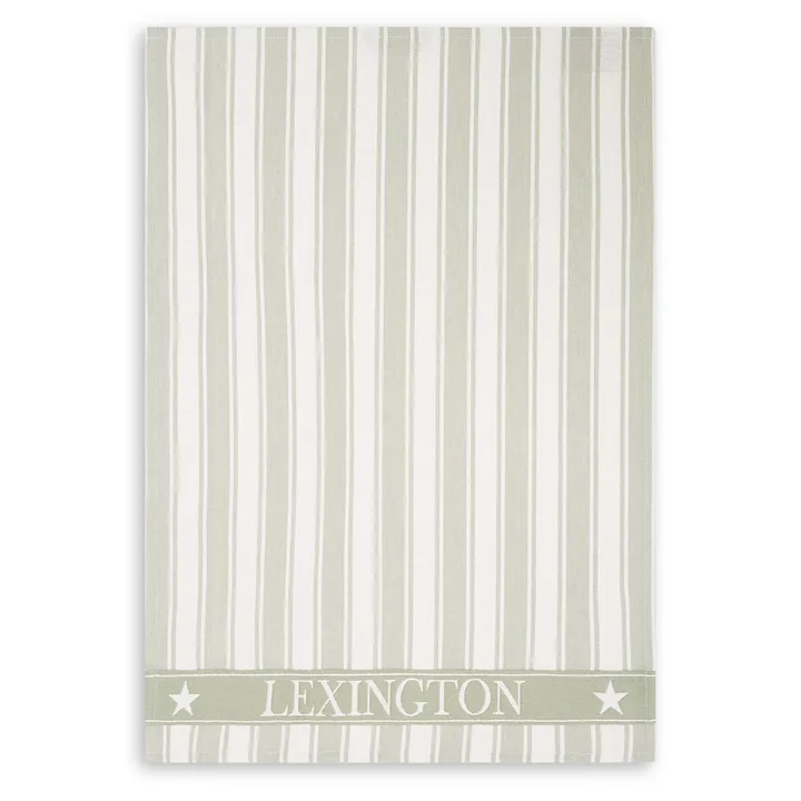 Icons Waffle Striped kökshandduk 50x70 cm - Sage green-white - Lexington