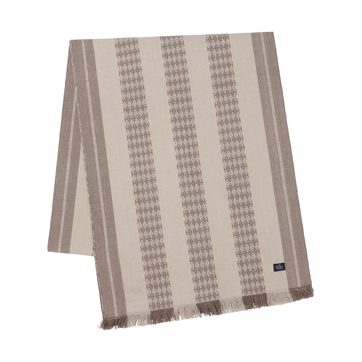 Jacquard Striped bordslöpare 50x350 cm, Beige Lexington