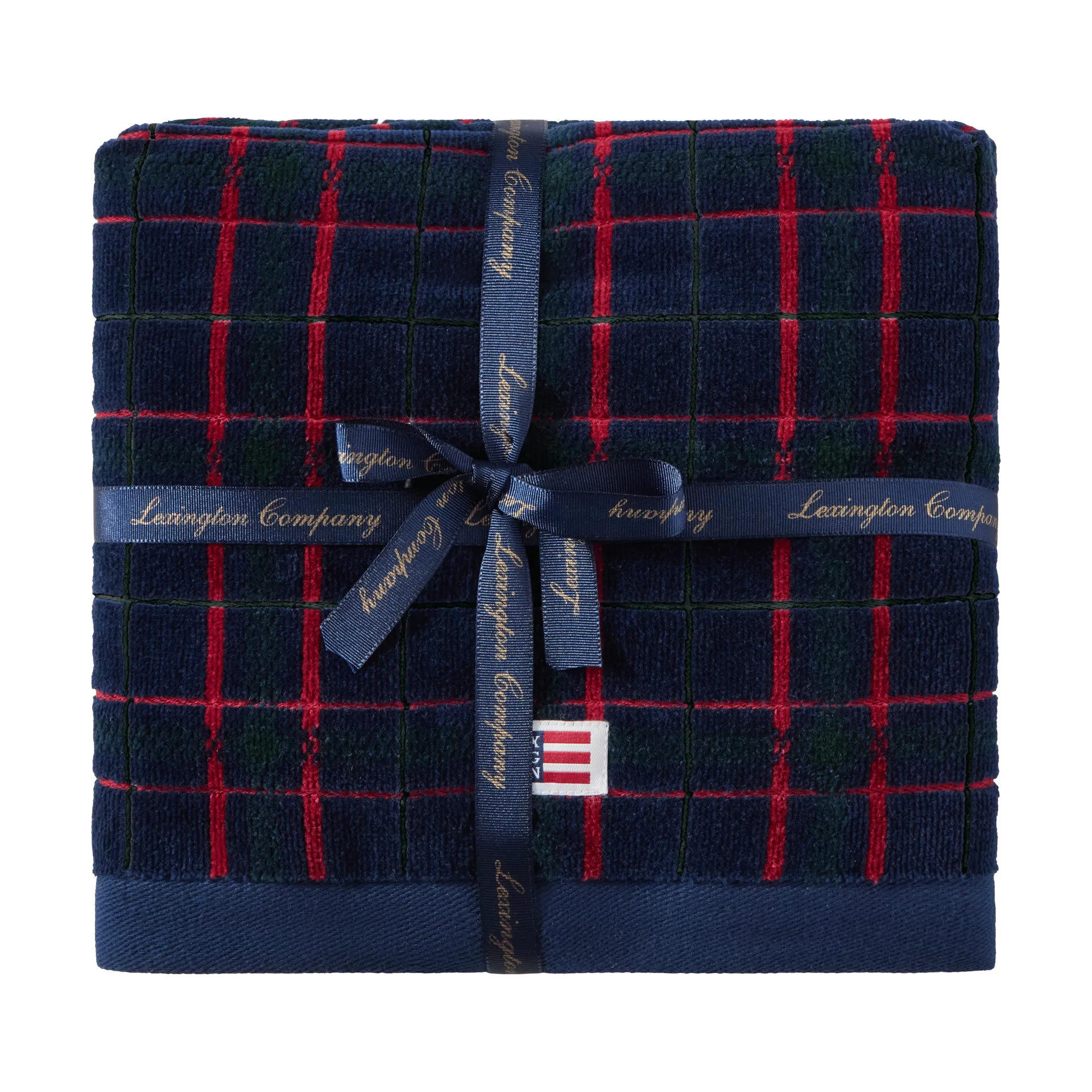 Lexington checked handduk 2-pack, Navy-green, 50x70 cm Lexington