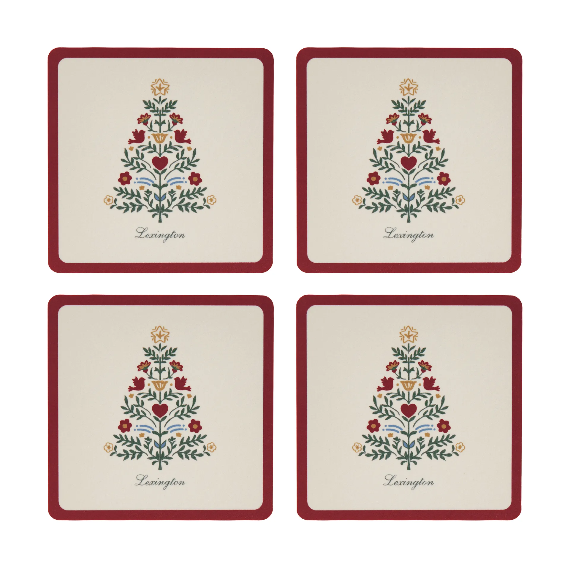 Lexington laminerade glasunderlägg, Red-light beige, 9x9 cm, 4-pack Lexington