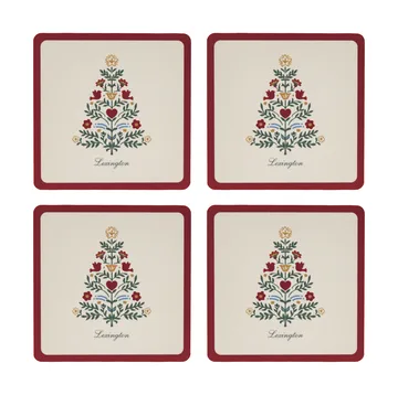 Lexington laminerade glasunderlägg - Red-light beige, 9x9 cm, 4-pack - Lexington