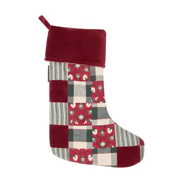 Lexington patchwork julstrumpa - Red-multi, 45 cm - Lexington