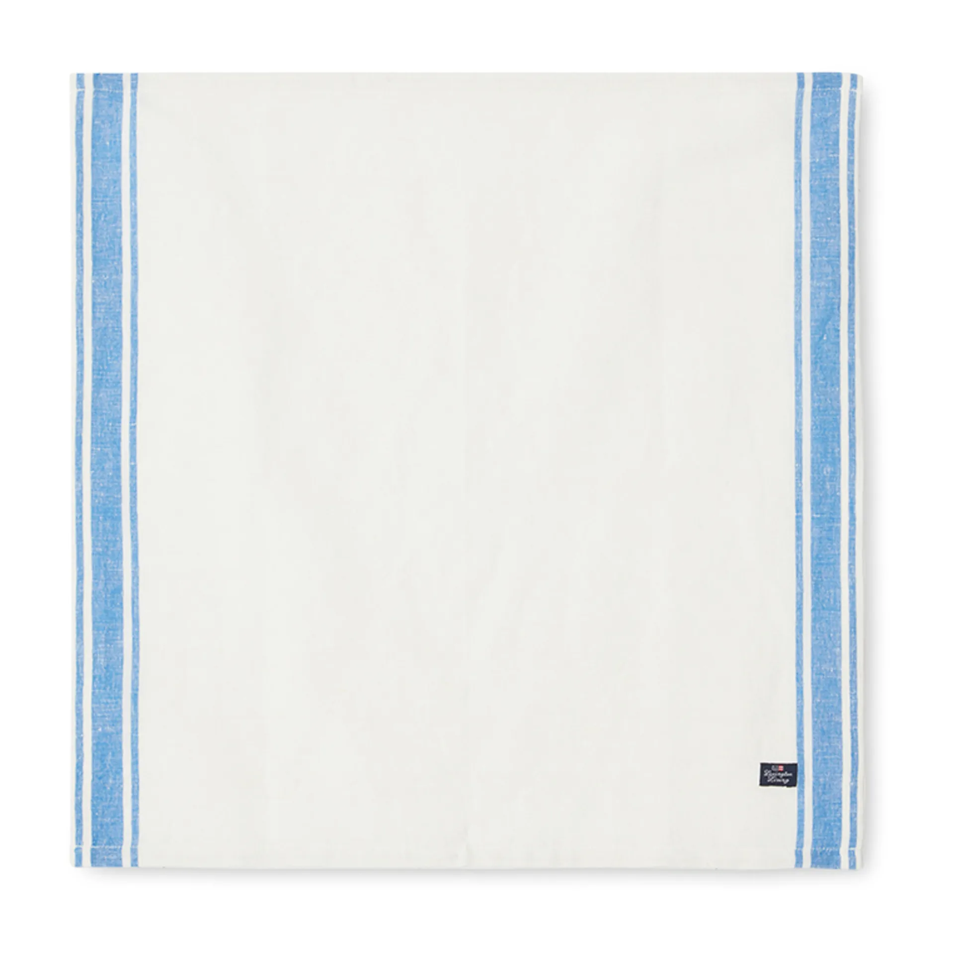 Linen Cotton Side Stripes tygservett 50x50 cm, Blå-vit Lexington