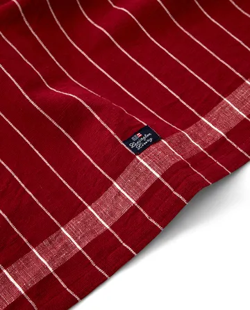 Linen Cotton Striped kökshandduk 50x70 cm - Red-white - Lexington
