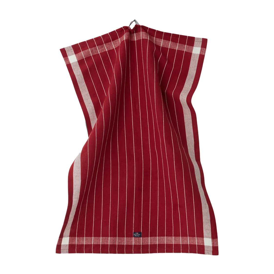 Linen Cotton Striped kökshandduk 50x70 cm, Red-white Lexington
