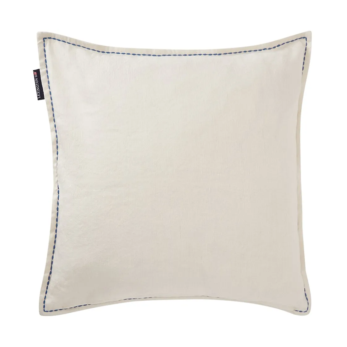 Logo Embroidered Linen/Cotton kuddfodral 50x50 cm, White Lexington