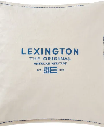Logo Embroidered Linen/Cotton kuddfodral 50x50 cm - White - Lexington
