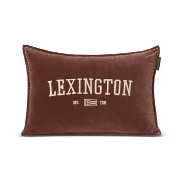 Logo Message Organic Cotton Velvet kudde 40x60 cm - Brown - Lexington