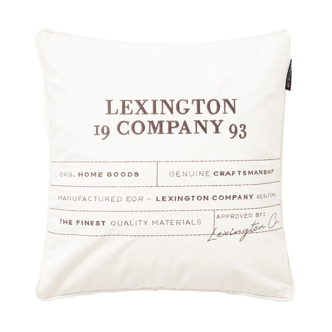 Logo Organic Cotton Canvas kuddfodral 50x50 cm, White Lexington
