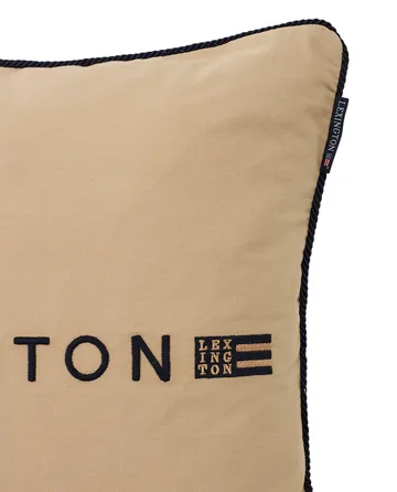 Logo Organic Cotton Twill kuddfodral 50x50 cm - Beige-dark blue - Lexington