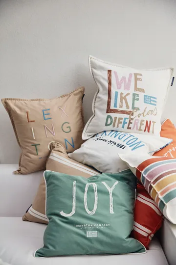 Love Different Organic Cotton kuddfodral 50x50 cm - Beige-multi - Lexington