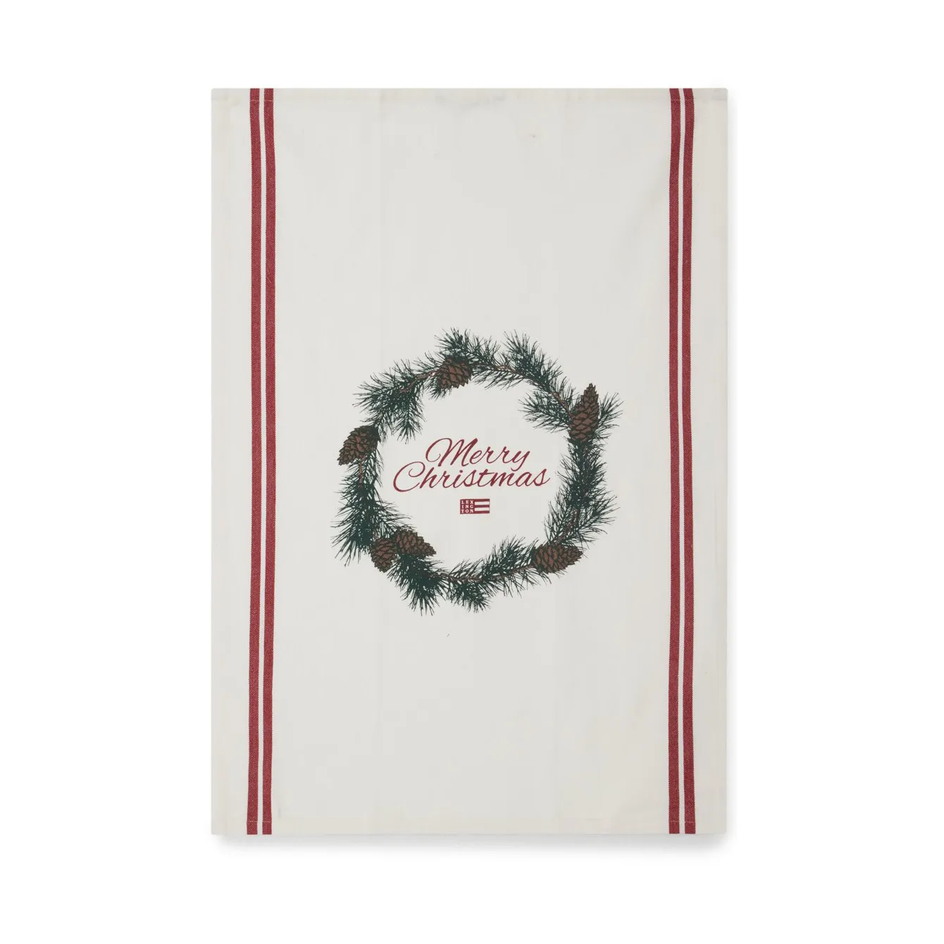 Merry Christmas Org Cotton kökshandduk 50x70 cm, White-red-green Lexington