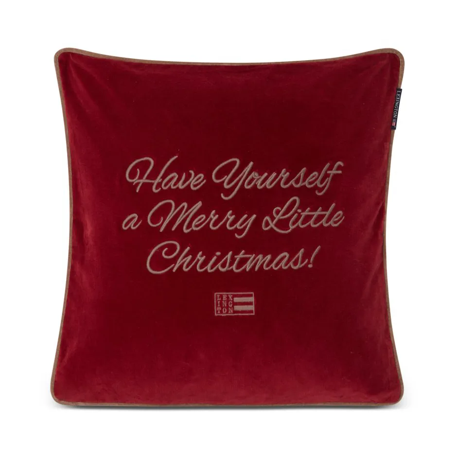 Merry Little Org Cotton Velvet kuddfodral 50x50 cm, Red-beige Lexington