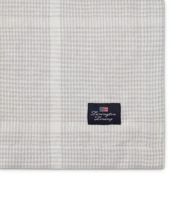 Pepita Check Cotton Linen bordsduk 150x350 cm - White-light gray - Lexington