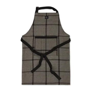 Pepita Check Cotton Linen förkläde - Dark gray-beige - Lexington