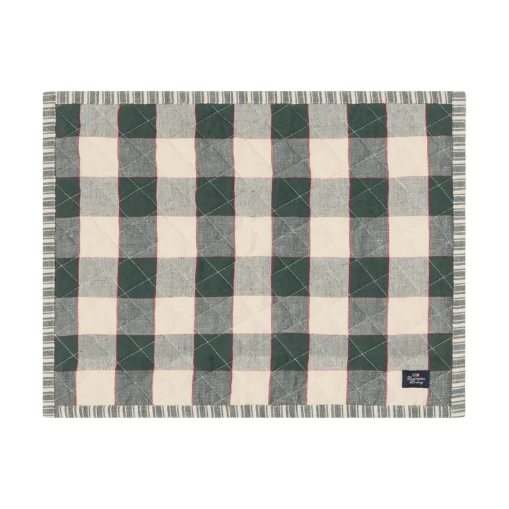 Quiltad dubbelsidig bordstablett - Green-Light beige-red, 35x45 cm - Lexington