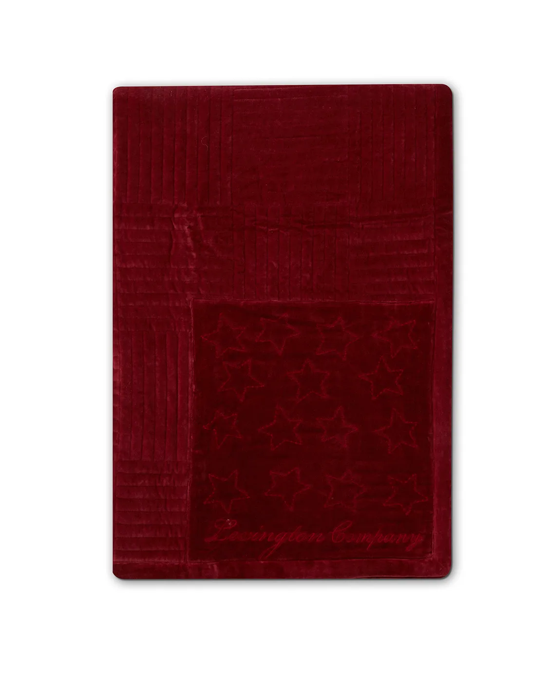 Quilted Cotton Velvet Star överkast 160x240 cm, Red Lexington