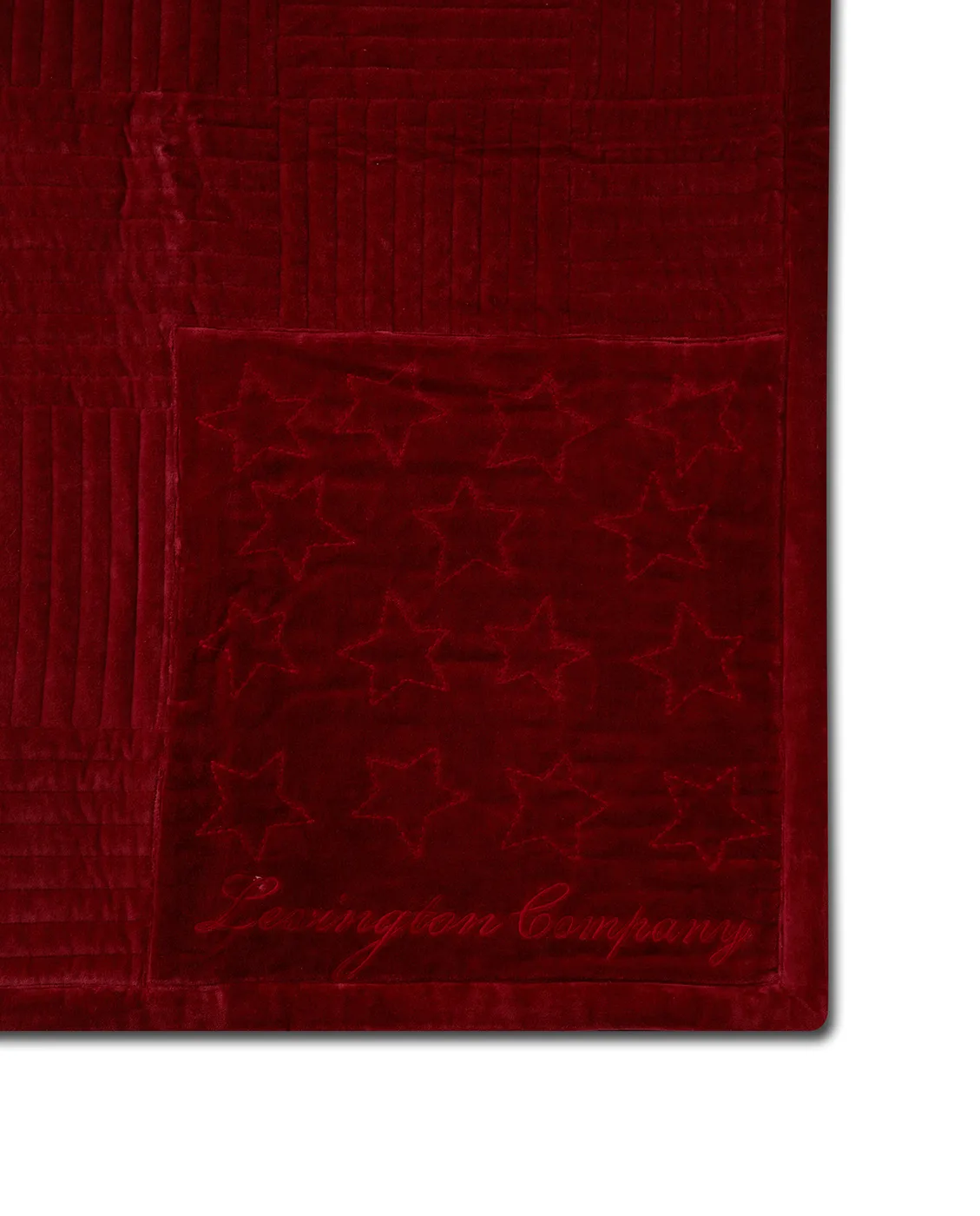 Quilted Cotton Velvet Star överkast 160x240 cm, Red Lexington