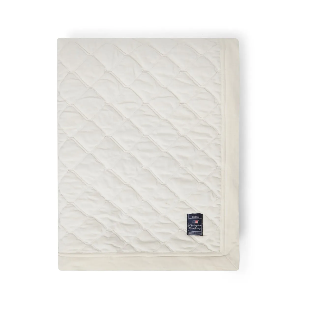 Quilted Organic Cotton Velvet överkast 160x240 cm, Snow white Lexington