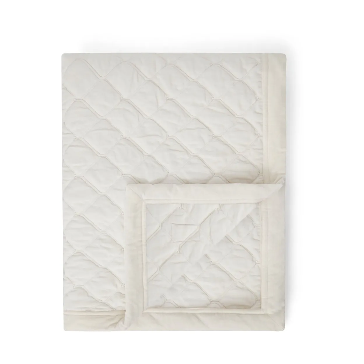 Quilted Organic Cotton Velvet överkast 160x240 cm, Snow white Lexington