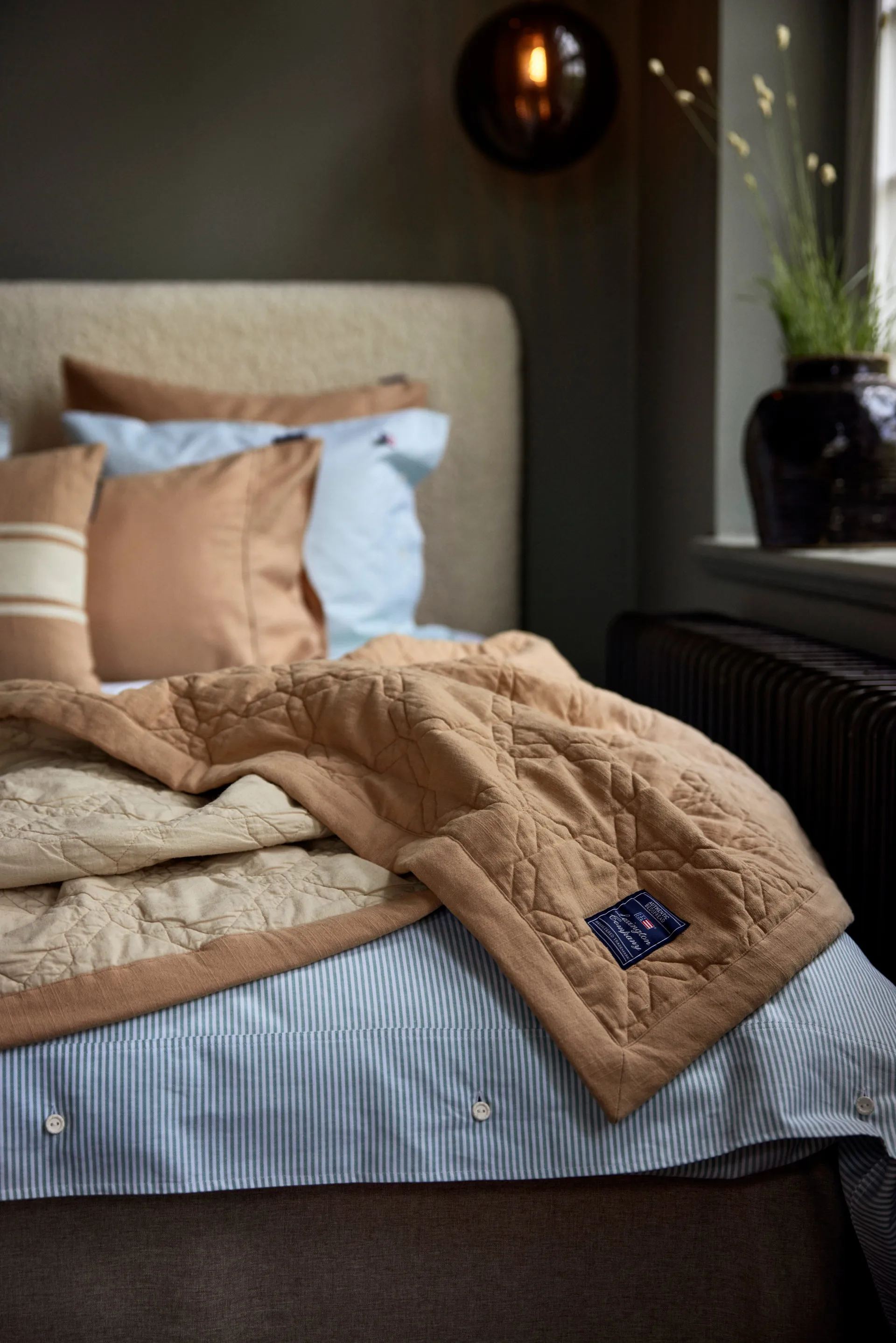 Quilted Recycled Cotton överkast 260x240 cm, Beige Lexington