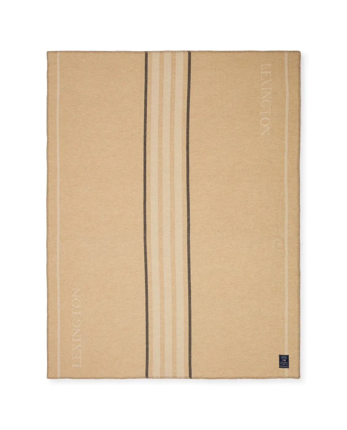 Randig pläd Återvunnen Ull/Kaschmir, Beige Lexington