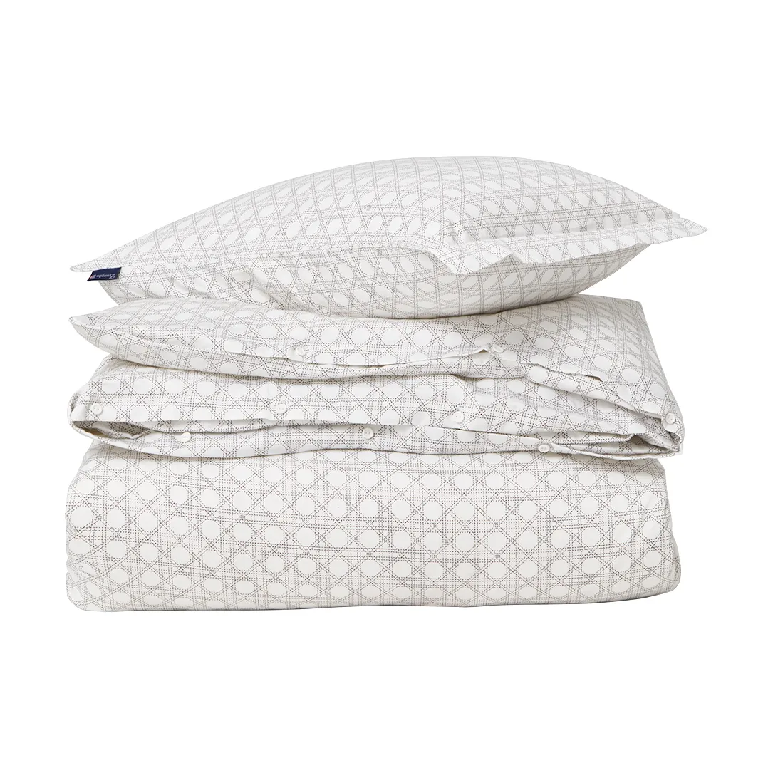 Rattan Printed bäddset 150x210 cm, White Lexington