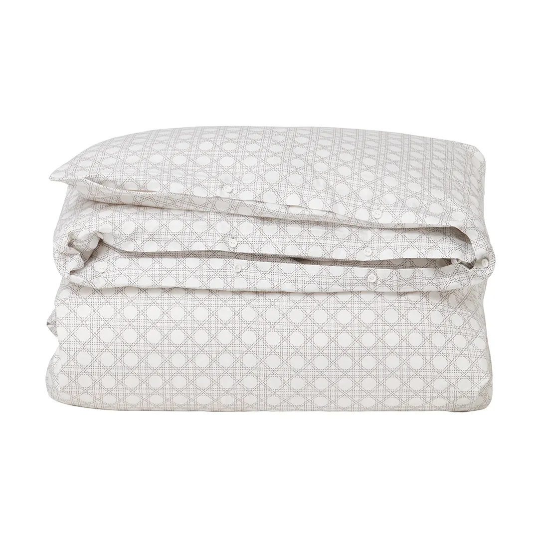 Rattan Printed bäddset 150x210 cm, White Lexington