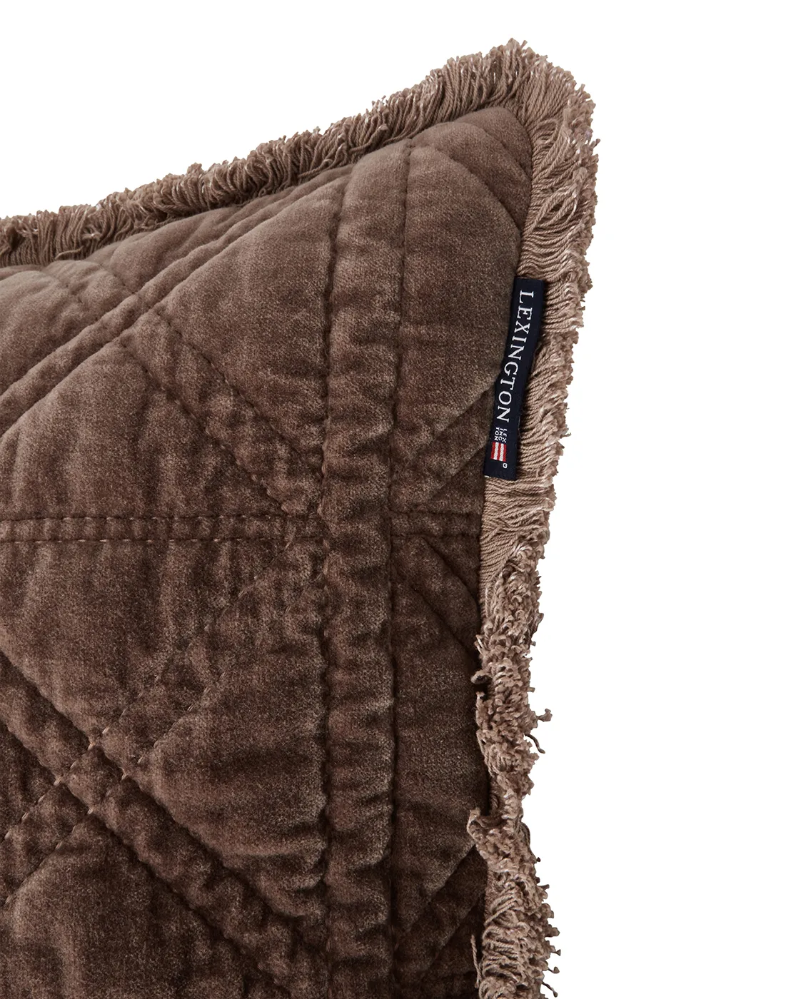 Rattan Quilted Velvet kuddfodral 50x50 cm, Brown Lexington