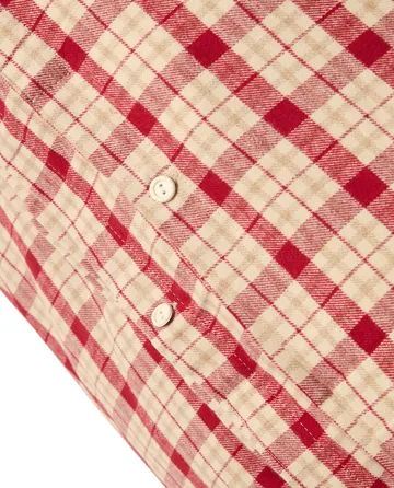 Red-beige Checked bomull flanell bäddset 2 delar - 50x60 cm, 150x210 cm - Lexington