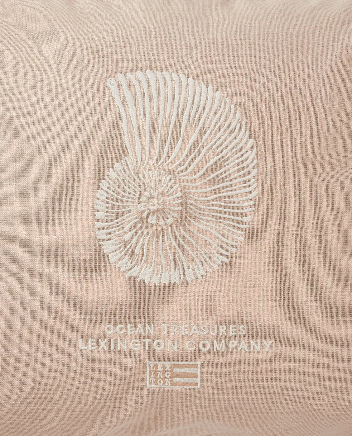 Sea Embroidered Recycled Cotton kuddfodral 50x50cm, Light Beige Lexington