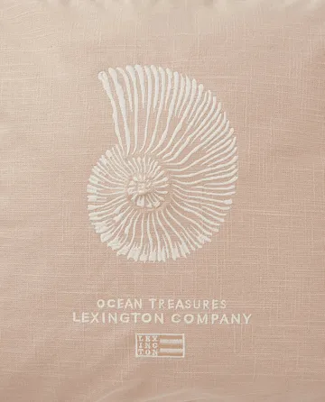 Sea Embroidered Recycled Cotton kuddfodral 50x50cm - Light Beige - Lexington