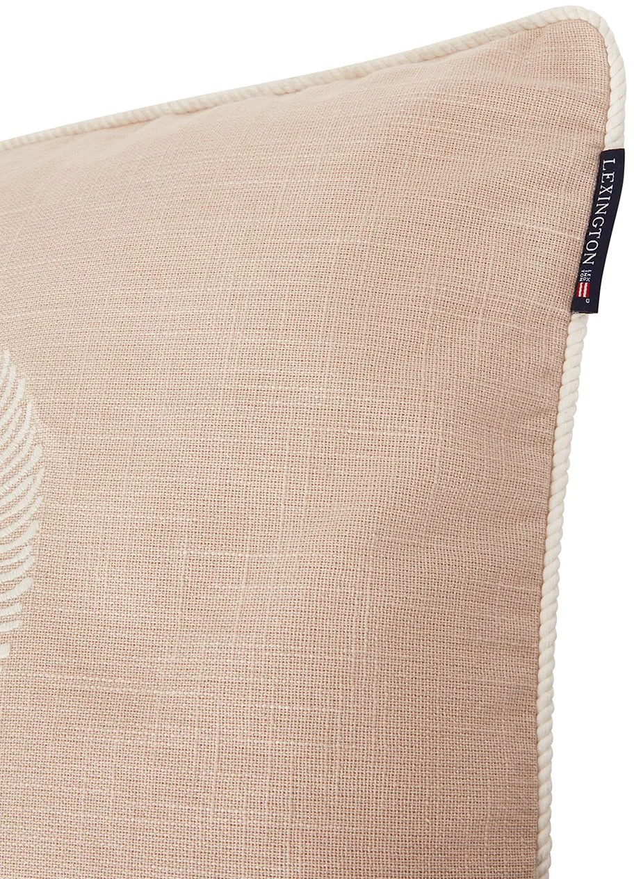 Sea Embroidered Recycled Cotton kuddfodral 50x50cm, Light Beige Lexington