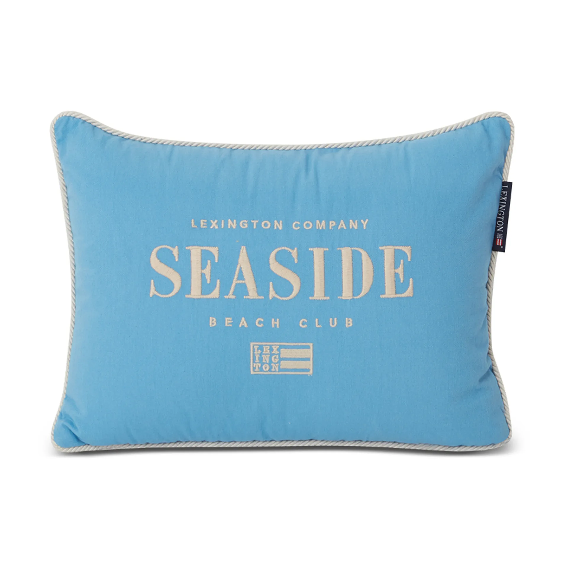 Seaside Small Organic Cotton Twill kudde 30x40 cm, Blå-ljusbeige Lexington