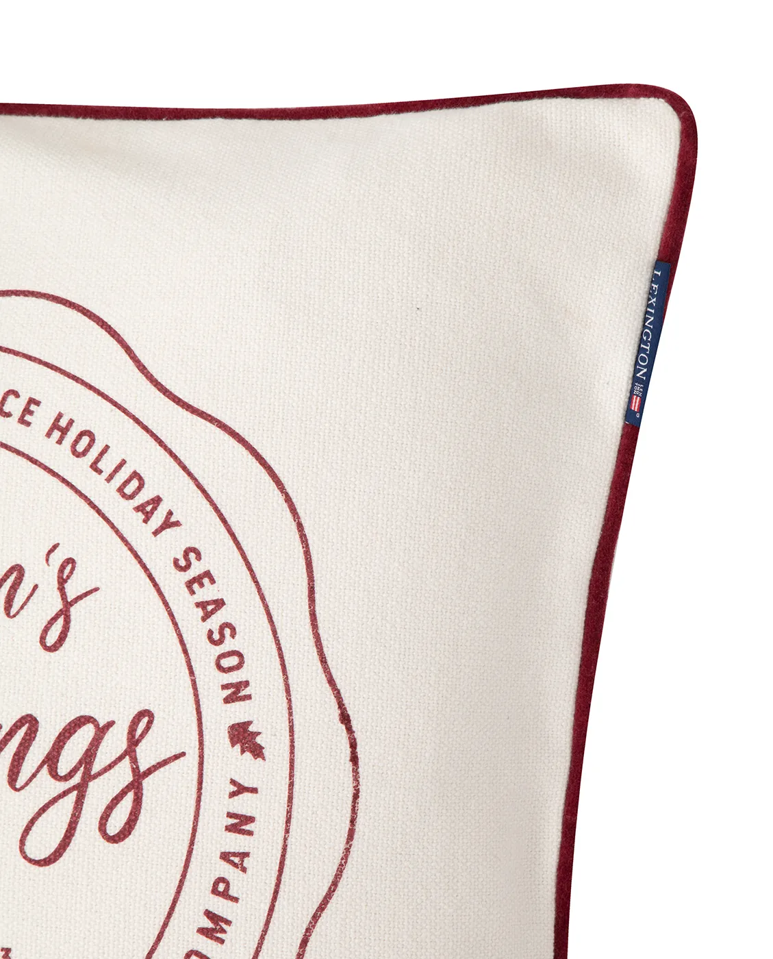 Seasons Greetings Cotton kuddfodral 50x50 cm, Off white-red Lexington