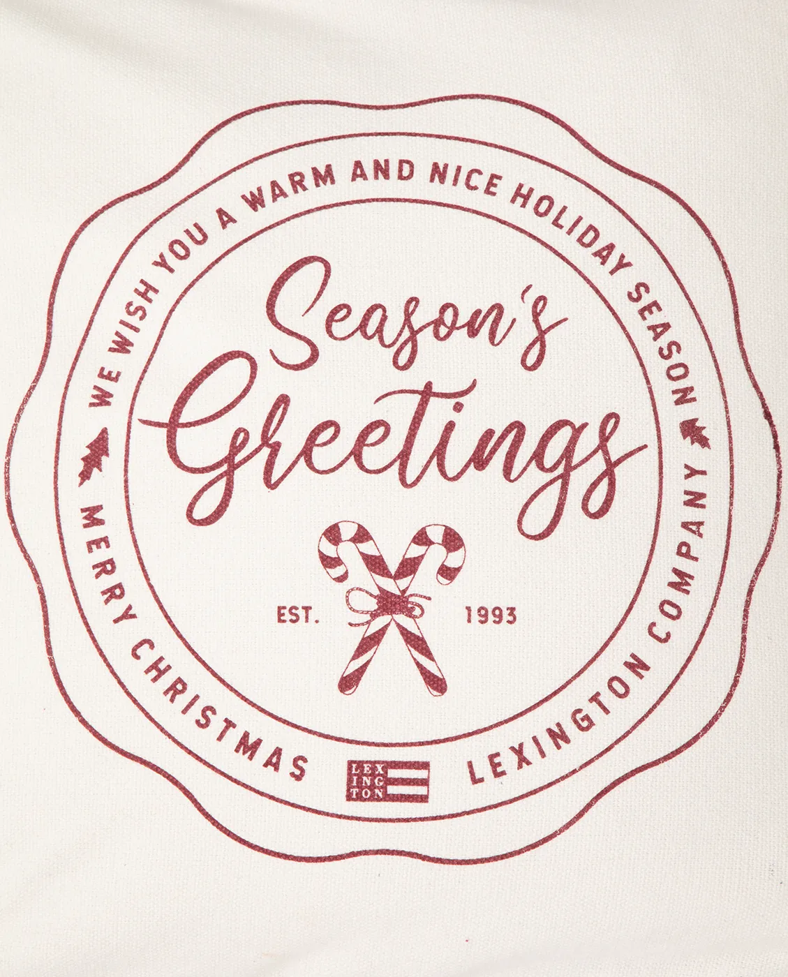 Seasons Greetings Cotton kuddfodral 50x50 cm, Off white-red Lexington