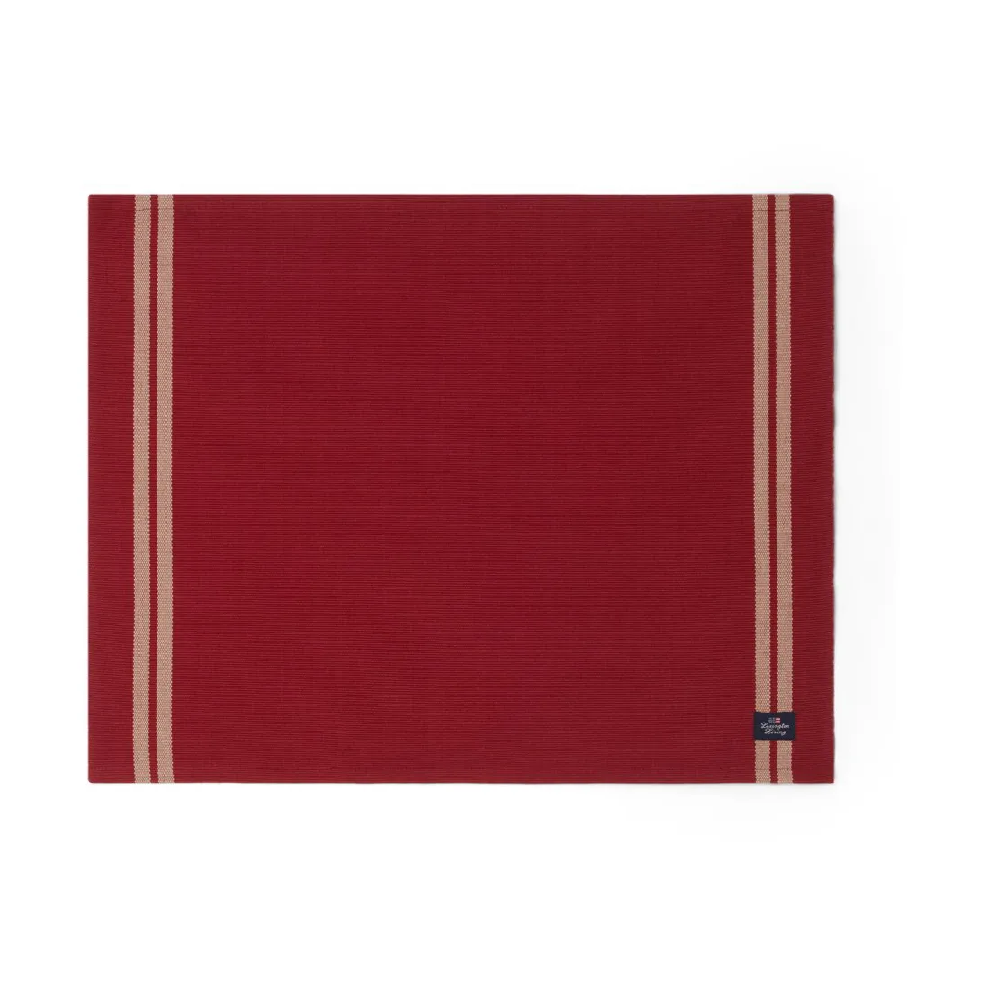 Side Striped Org Cotton Rib bordstablett 40x50 cm, Red-beige Lexington