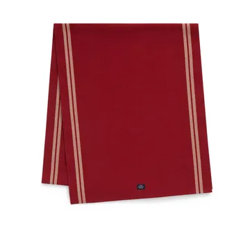 Side Striped Organic Cotton Rib löpare 50x250 cm - Red-beige - Lexington