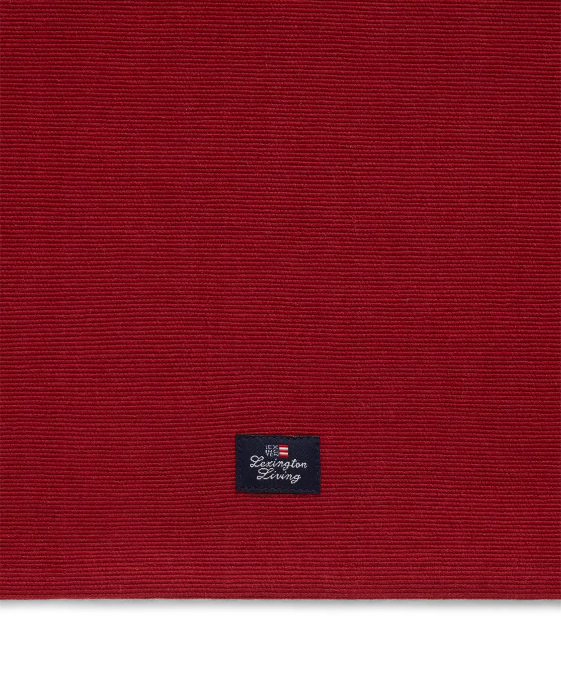 Side Striped Organic Cotton Rib löpare 50x250 cm, Red-beige Lexington