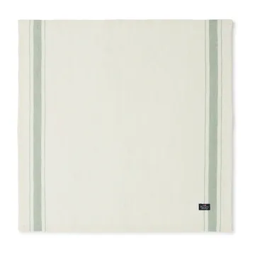 Side striped organic cotton servett 50x50 cm - White-green - Lexington