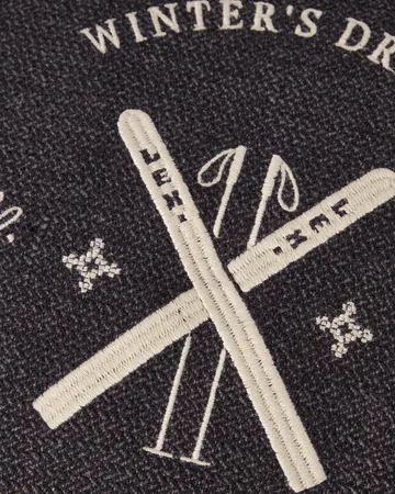 Ski Club ekologisk bomull kuddfodral - Navy-Light beige, 50x50 cm - Lexington