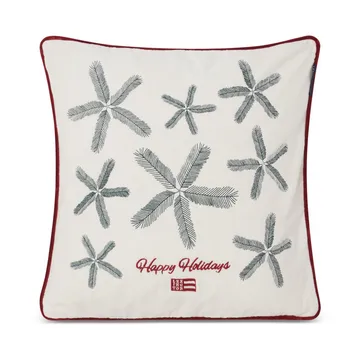 Spruce Stars Org Cotton Velvet kuddfodral 50x50 cm - White-green-red - Lexington