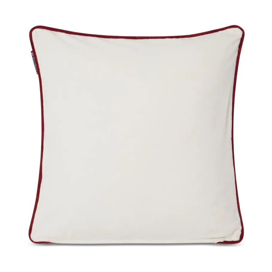 Spruce Stars Org Cotton Velvet kuddfodral 50x50 cm, White-green-red Lexington