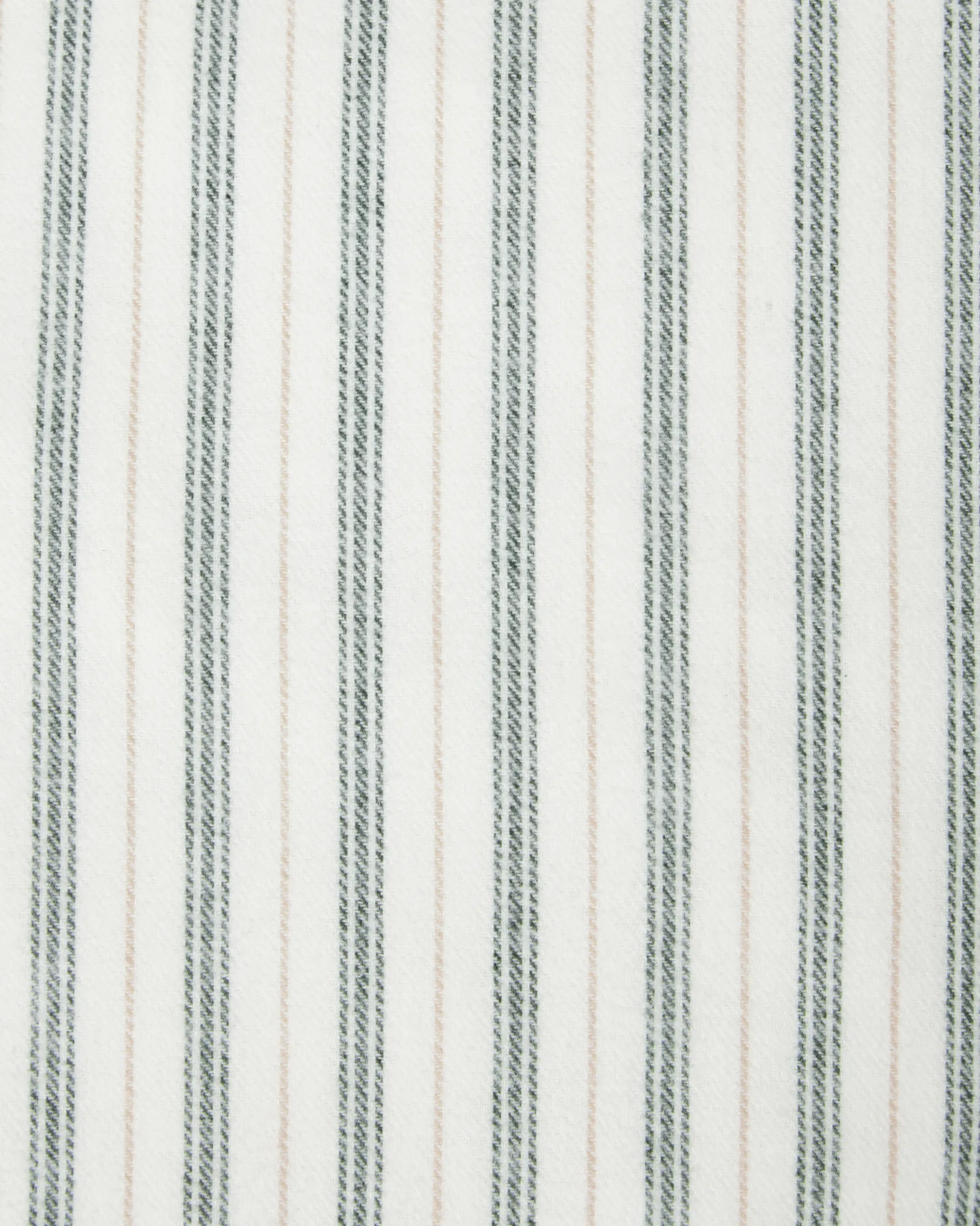 Stripe cotton flannel örngott, White-green-beige, 50x90 cm Lexington