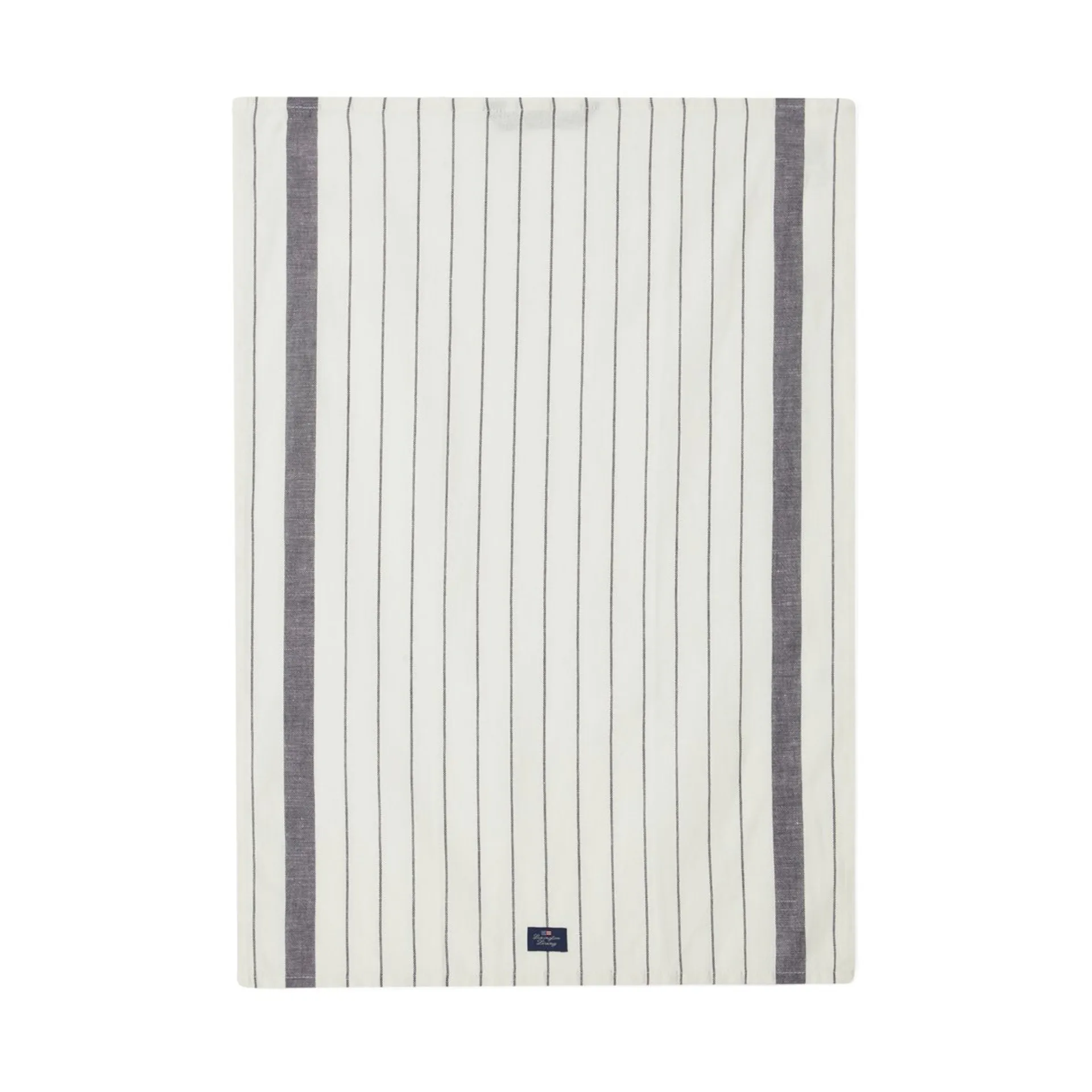 Striped Cotton Linen kökshandduk 50x70 cm, White Lexington