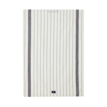 Striped Cotton Linen kökshandduk 50x70 cm - White - Lexington