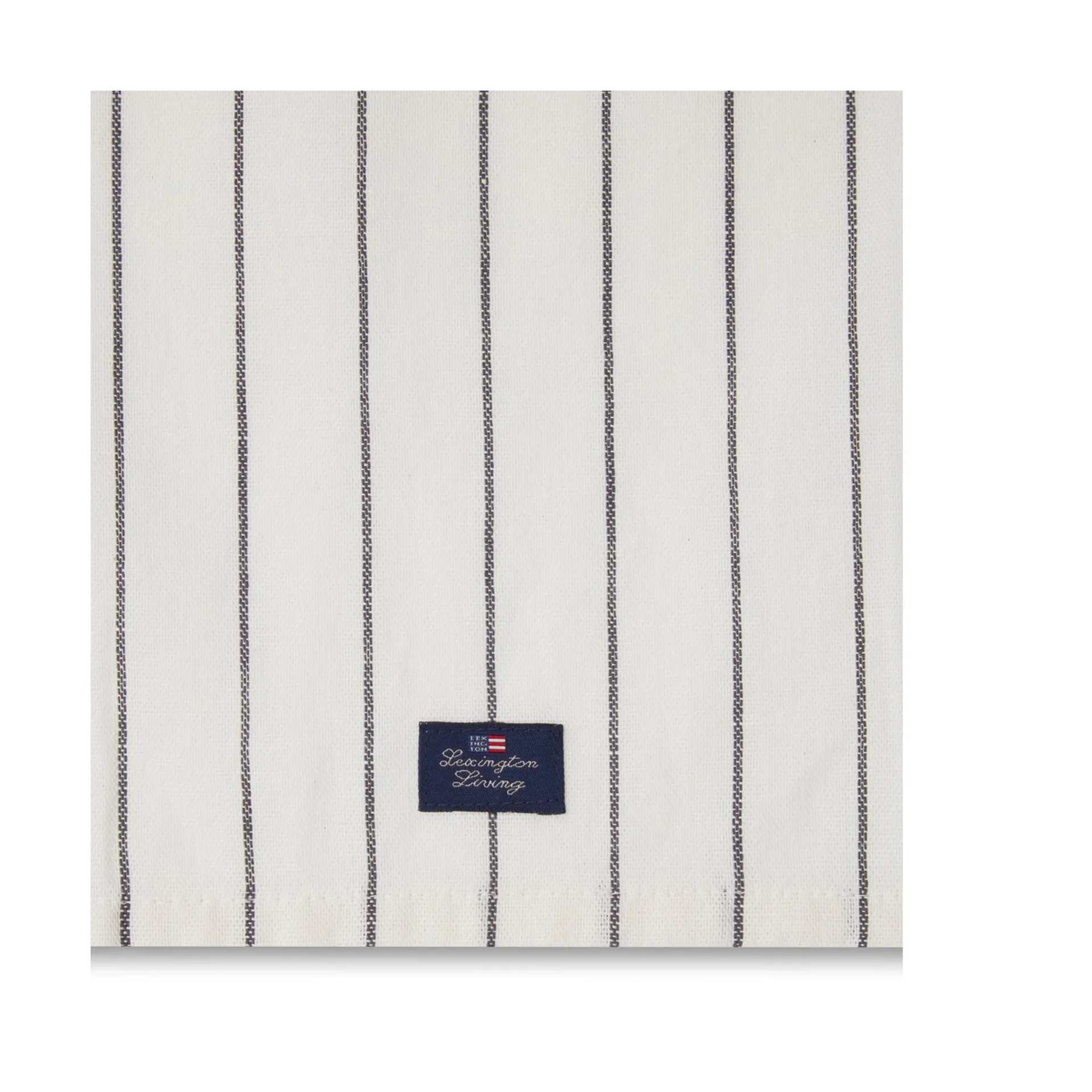 Striped Cotton Linen kökshandduk 50x70 cm, White Lexington