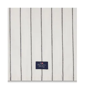 Striped Cotton Linen kökshandduk 50x70 cm - White - Lexington