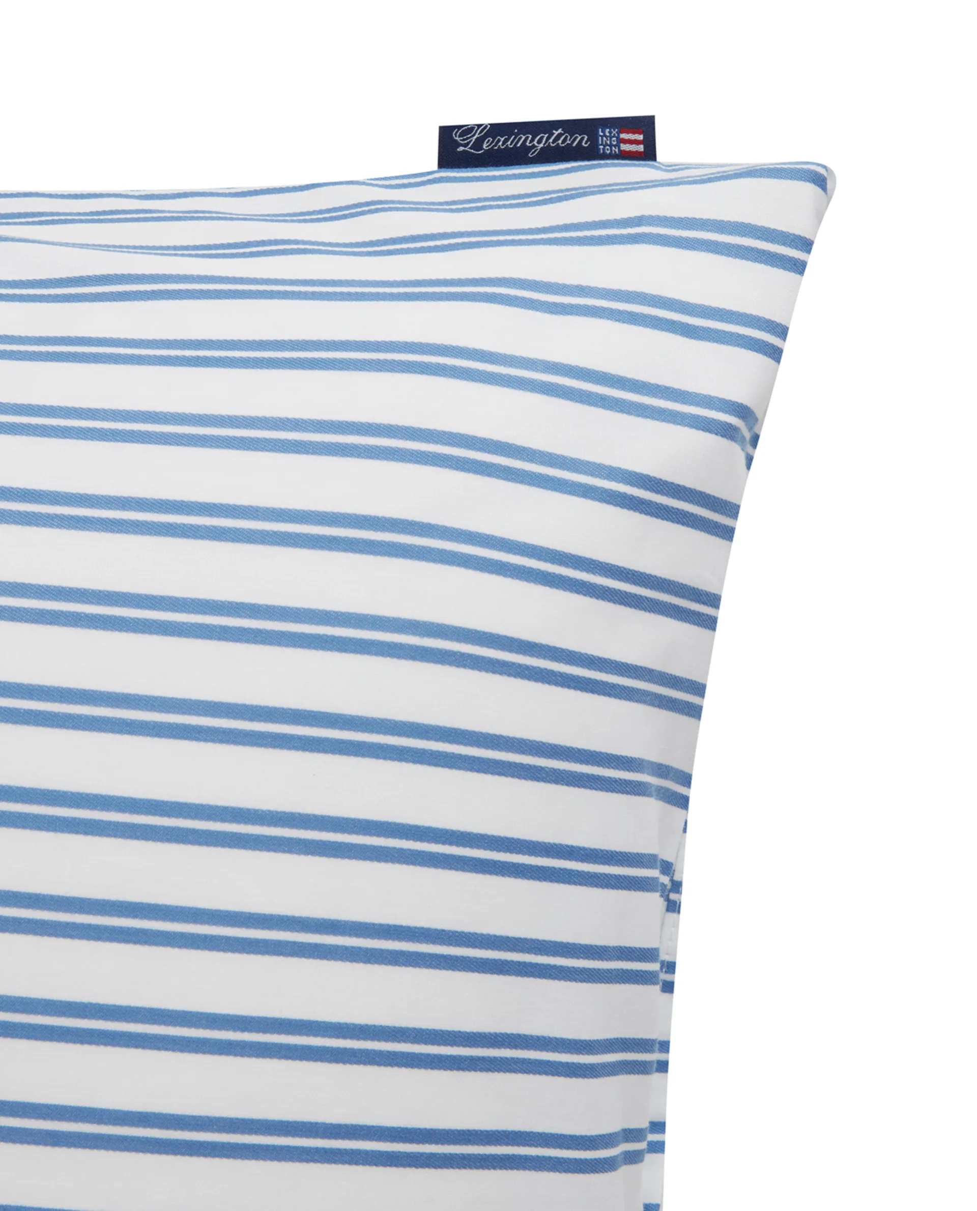 Striped Cotton Poplin örngott 50x60 cm, Blå Lexington